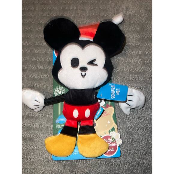 BARK Mickey Mouse Holiday Christmas Jolly old Saint Mickey Dog  squeak Toy  NEW - Picture 2 of 7